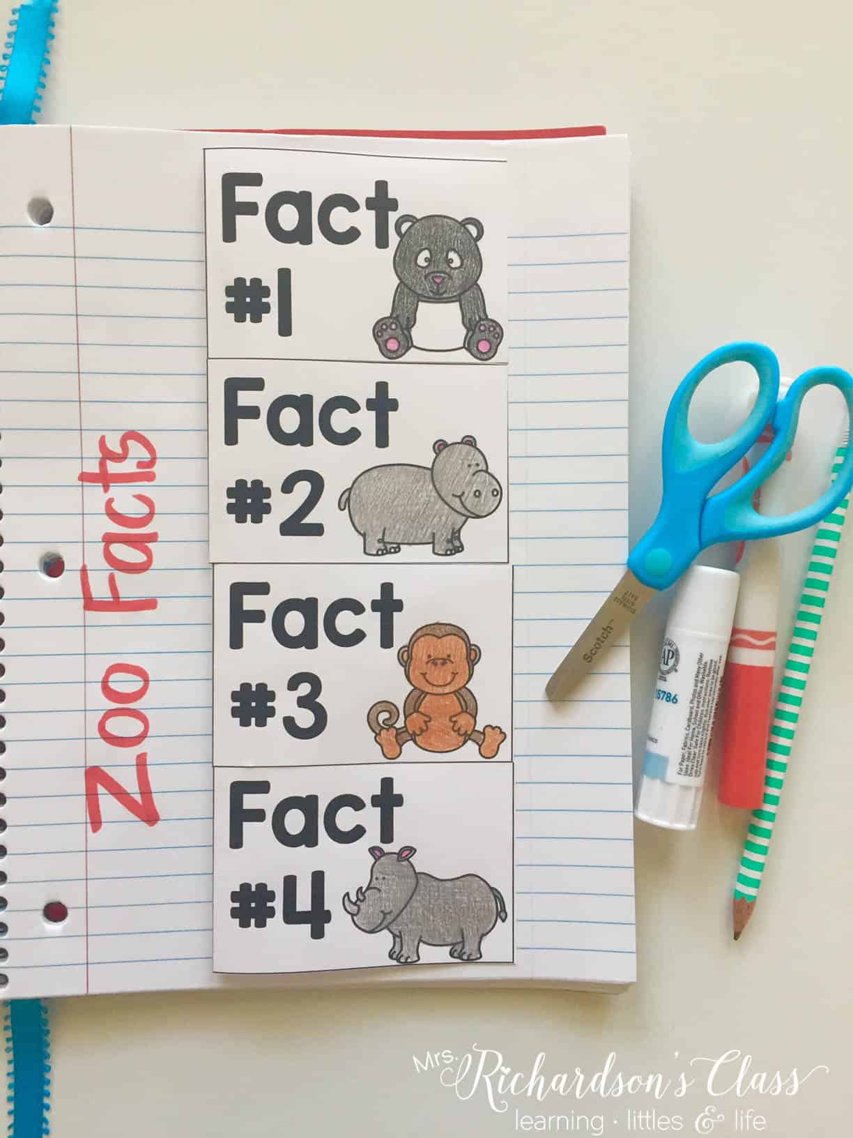 Using science interactive notebooks is a great way to work in some independent writing time for your students. This zoo facts flip book book does just that! 