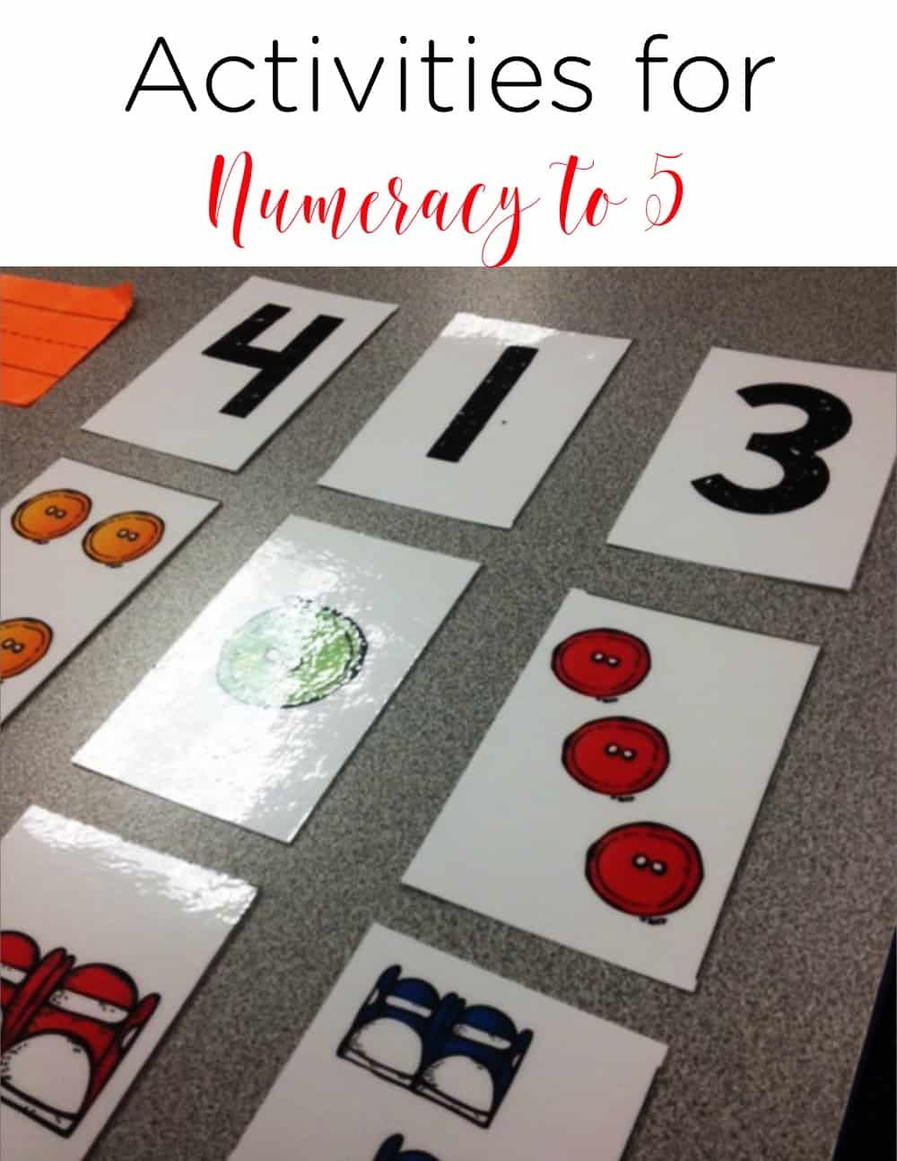 Ideas and activities for numeracy with numbers 0-5 that keep learning FUN! Students in preschool or kindergarten will love the games, puzzles, anchor chart ideas, and ten frame activities! #KindergartenMath #kindergarten