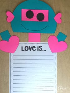 Valentine's Writing activity that is SURE to hook your students! It doubles as a writing assessment as students earn each piece of their robot!