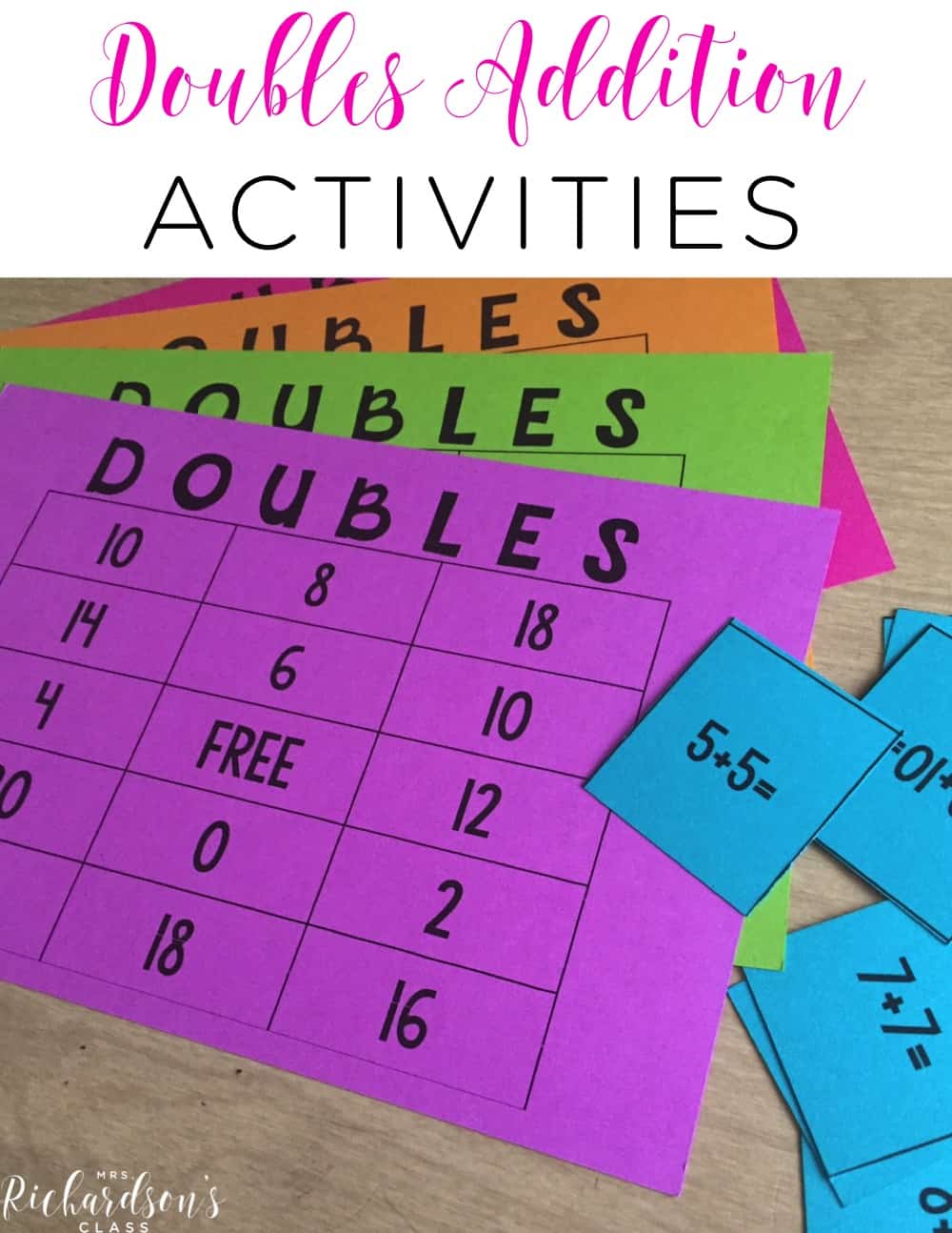 Doubles Addition Teaching Ideas that are great for first graders! I love the song that this teacher shared, too! Don't forget to grab the FREEBIE in the post! #firstgrade #freebie 