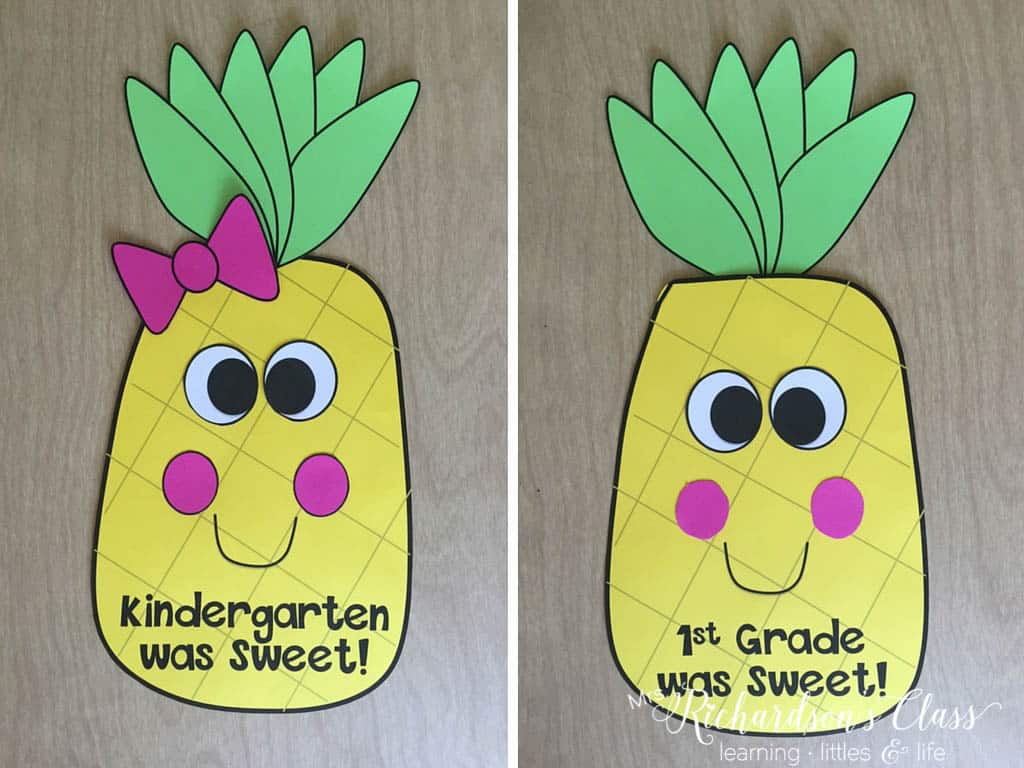 End of year pineapple writing craft that is a unique twist on writing assessments!