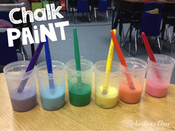 Chalk paint is easy to make, simple to clean up, and it keeps my students engaged as we take our learning outside at the end of the year!