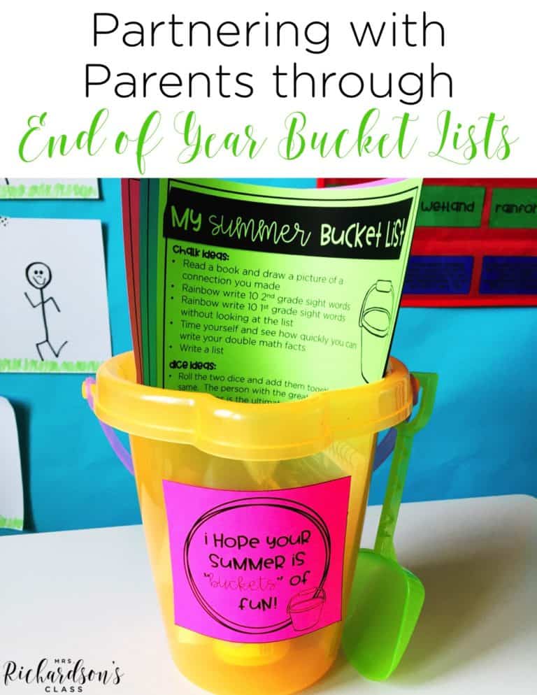 Partnering with parents is important as teachers! This end of year bucket list FREEBIE is great to help parents support what happened in the classroom throughout the summer!