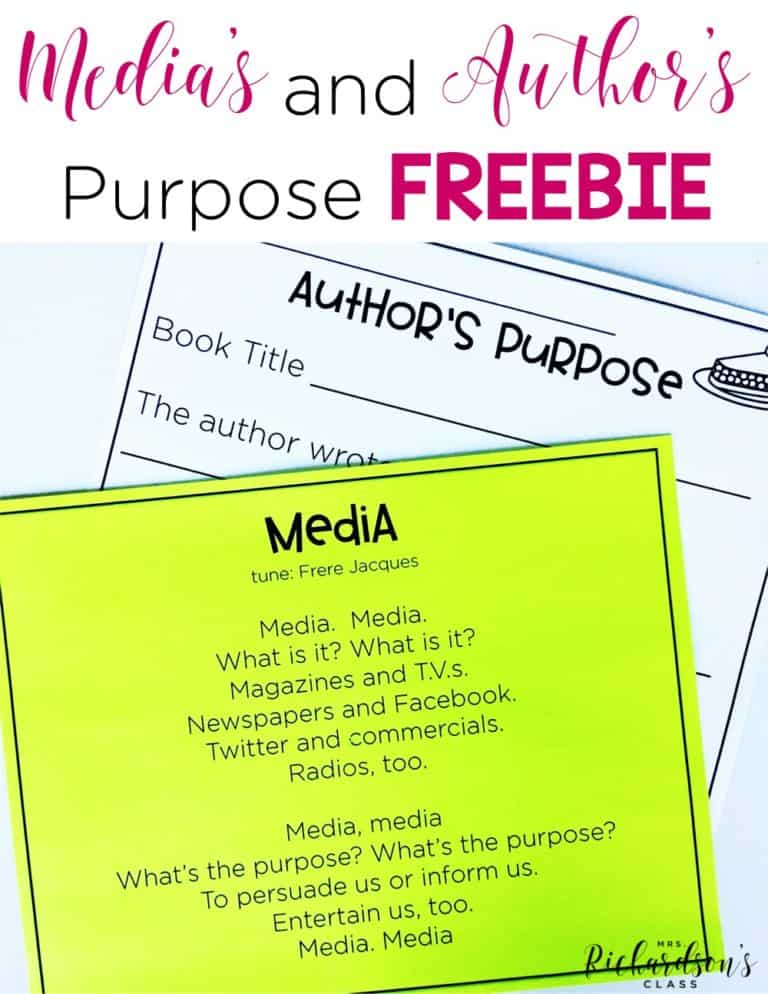 Teaching media's purpose and author's purpose to our little learners is a breeze with this fun poem and recording sheet! See how this teacher integrated fiction and non-fiction texts while teaching author's purpose in 1st grade.