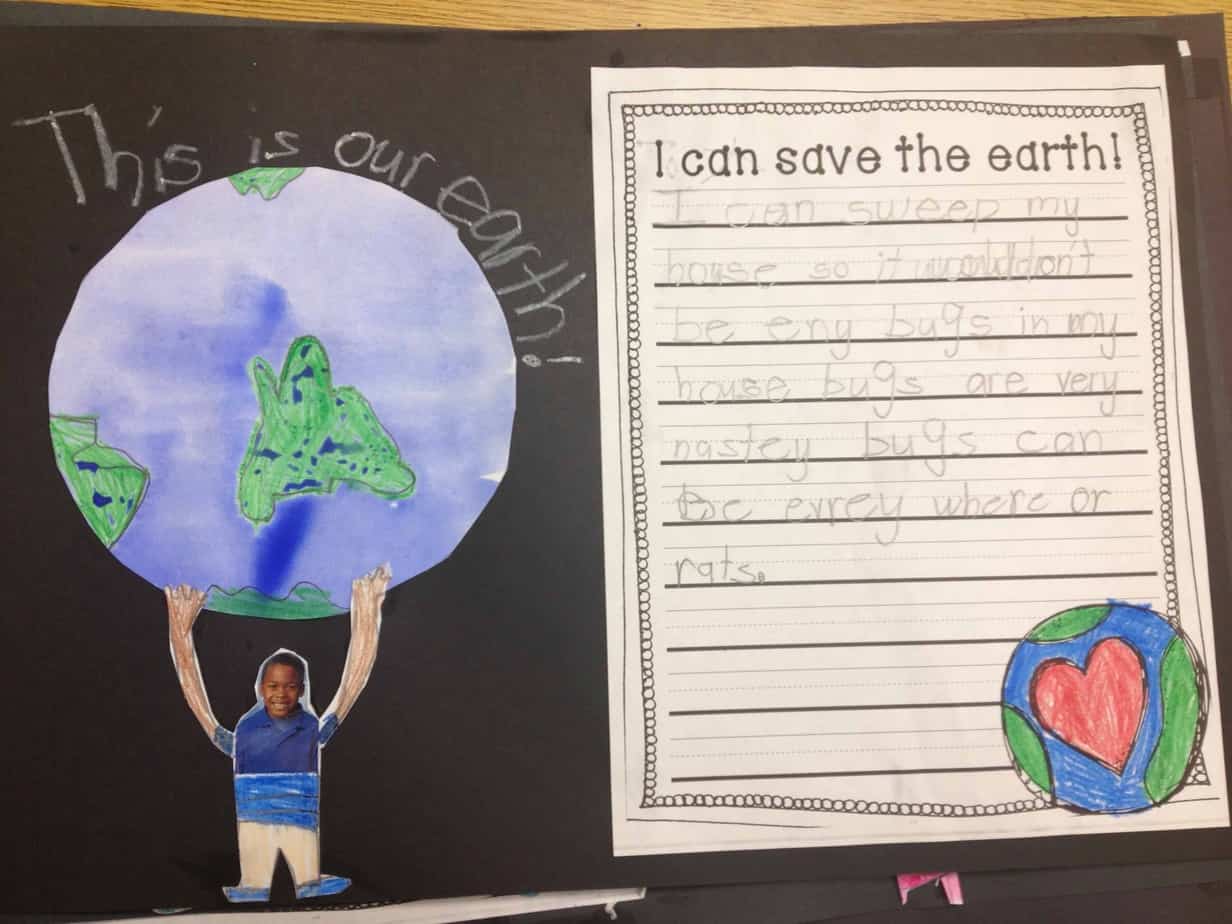Get your students writing about how they will save the earth with this free writing template! Follow the directions provided to complete a crayon resist, too! 