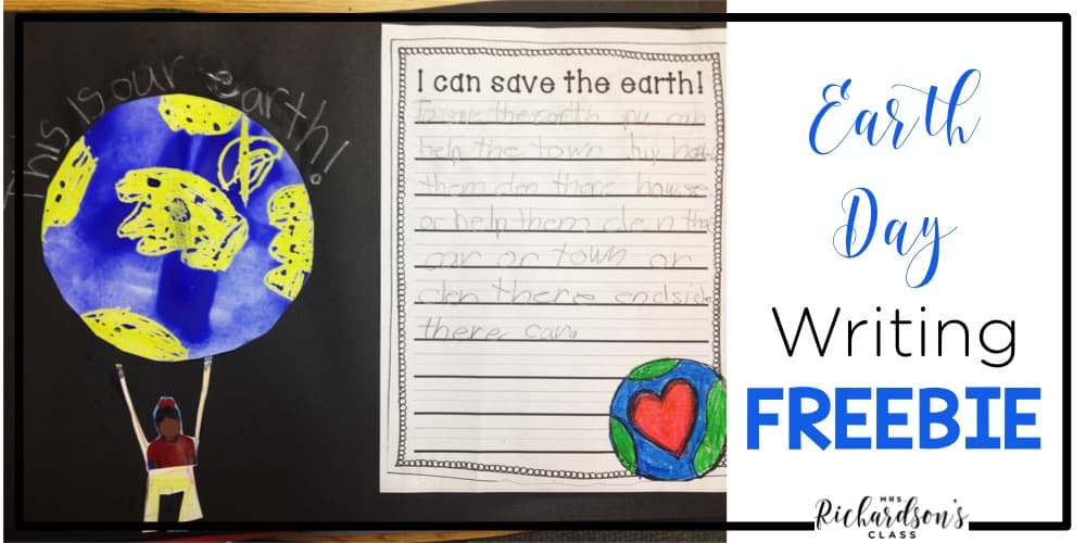 Get your students writing about how they will save the earth with this free writing template! Follow the directions provided to complete a crayon resist, too! 
