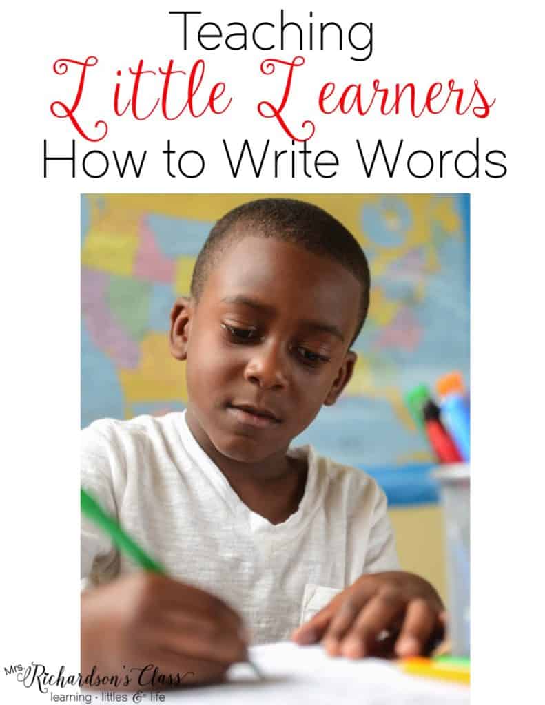 Writing words can be a struggle for kindergarteners. Make it simple with these easy to follow steps!