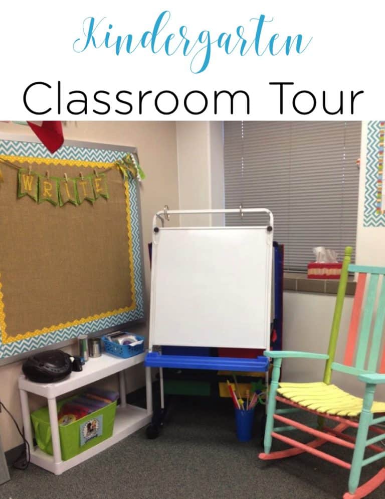 This kindergarten classroom is simple, not over decorated, and a crisp, clean space for students to enjoy learning!