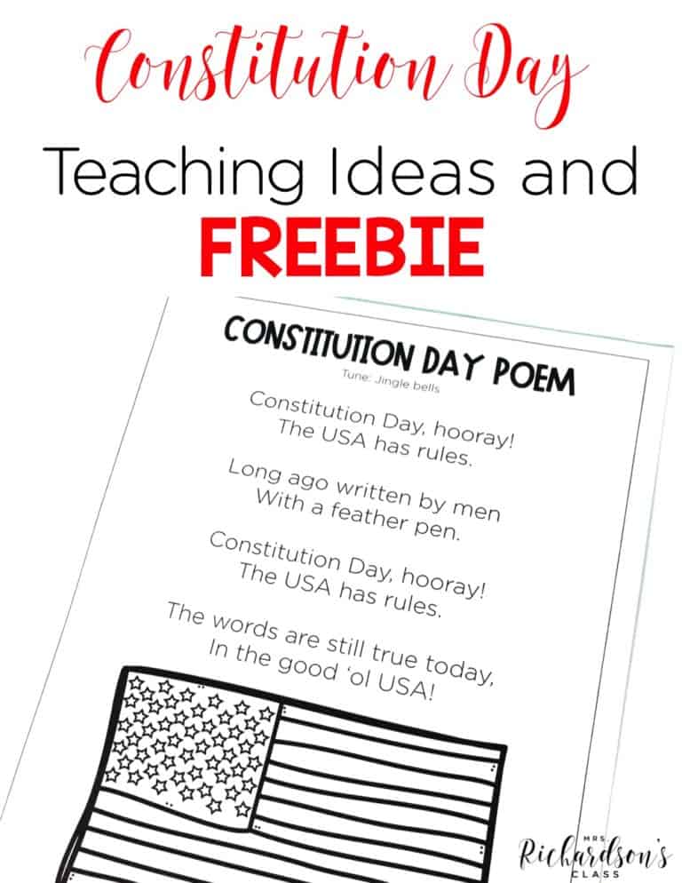 Constitution Day is September 17th every year. Teaching about this important time in American history shouldn't be missed! Grab these teaching ideas, the freebie, and you will be set for Constitution Day!