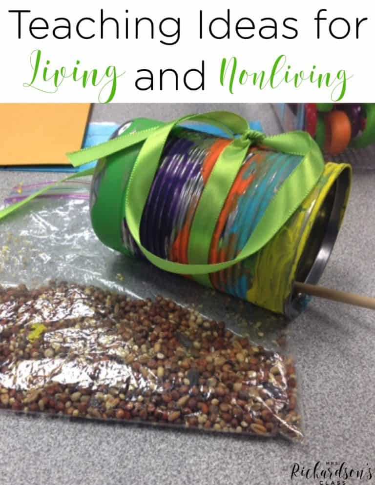 Teach living and nonliving things with your kindergarten, first grade, and second grade students with these fun ideas! Activities for experiments, anchor charts, and interactive notebooks. My students loved the craft! #firstgrade #secondgrade