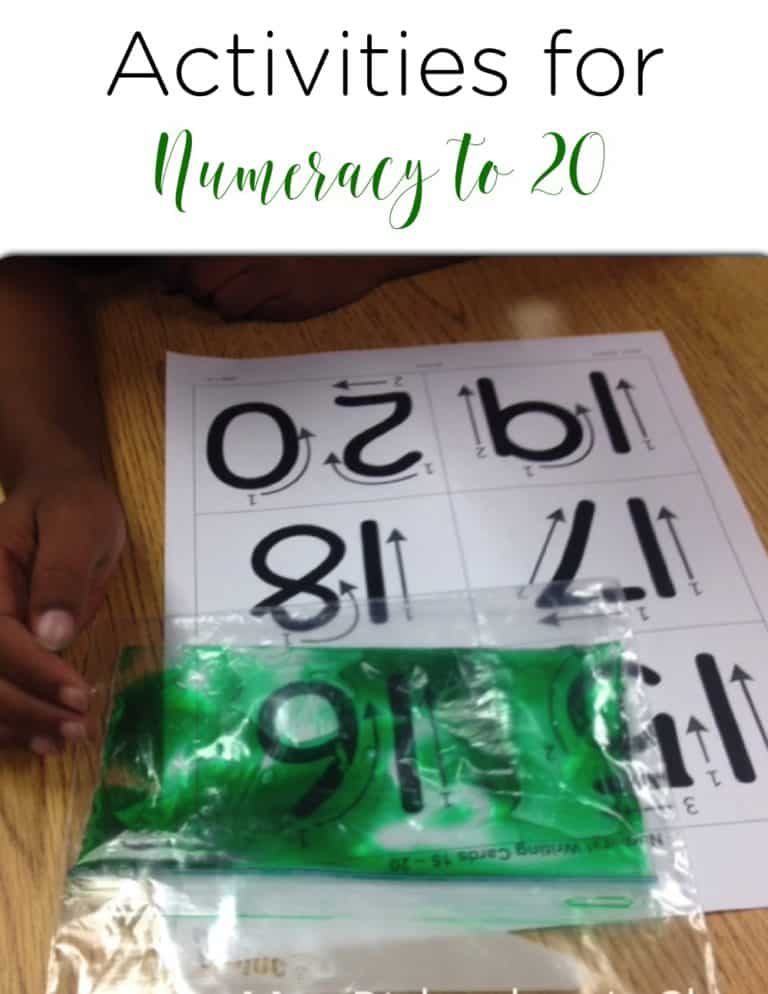 Activities for Numeracy to 20 that are hands on, easy for students to do, and engaging.