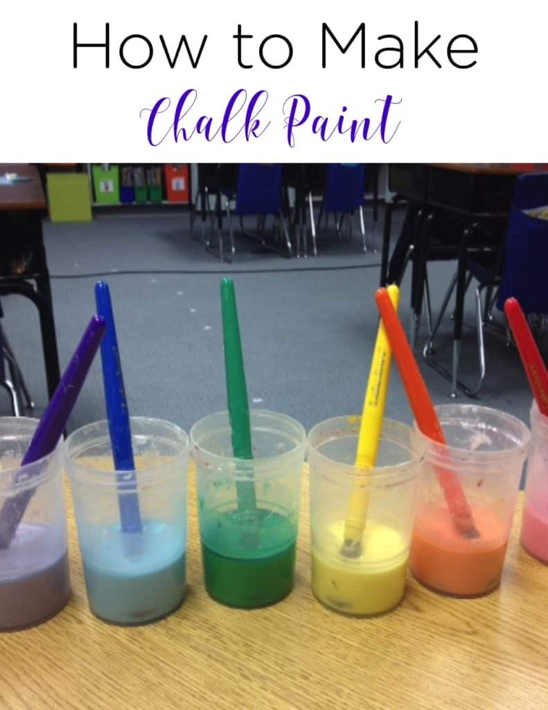 Are you looking for a fun, simple, and engaging way to take learning outdoors? Check out this recipe for chalk paint! What a perfect summer craft! It's so easy to make and the possibilities are endless for your little kindergarten and first grade students! #TeacherTips #ClassroomIdeas