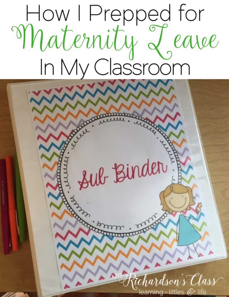 Get everything planned and organized for your substitute as you take maternity leave! See how this teacher prepared!