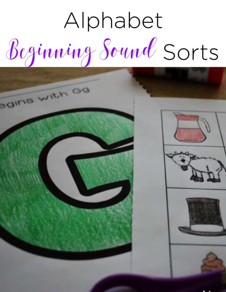 Beginning sound activities that are engaging, hands on, and help students practice scissors skills are perfect for the beginning of the year! I love that they fit in a phonics interactive notebook, too! #literacycenters #phonics