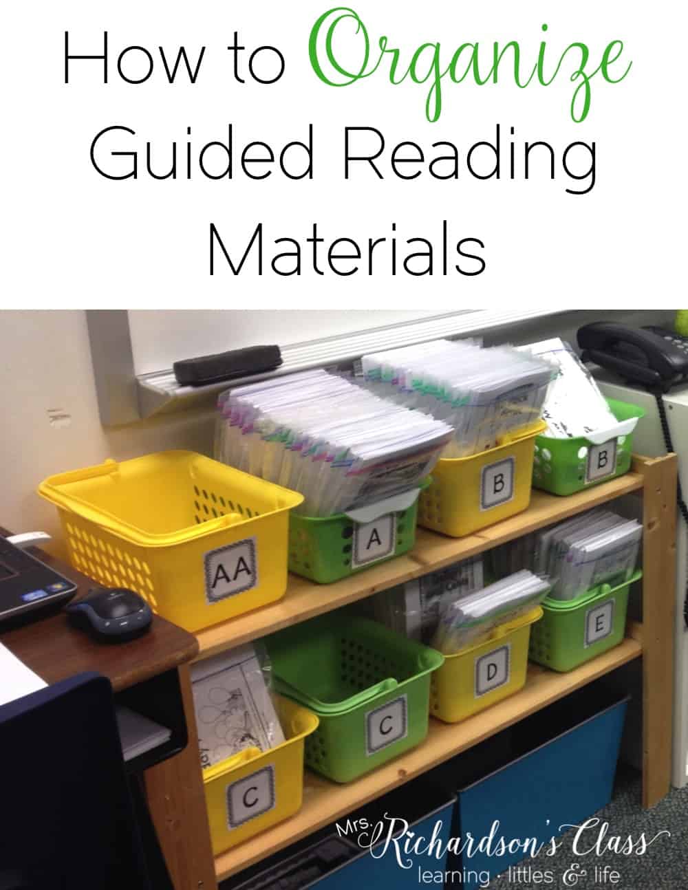 Organizing your guided reading material can be overwhelming. Come see how this teacher keeps it all together and organized in her classroom!