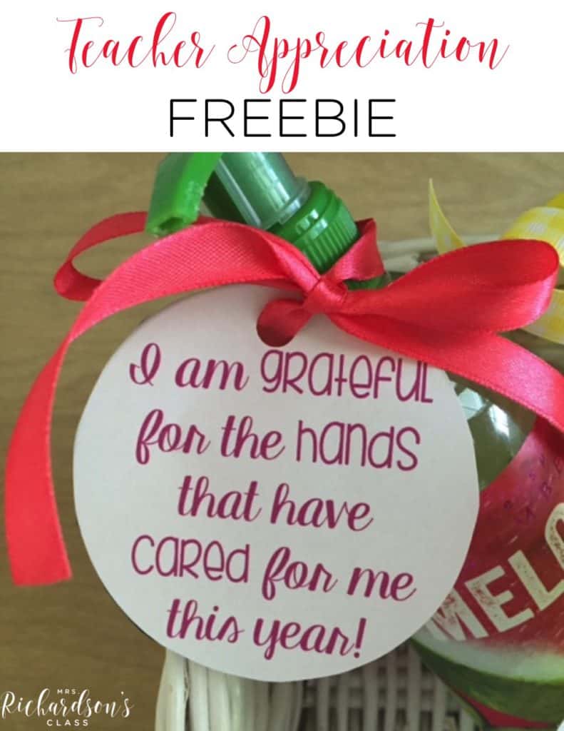 FREE Teacher application gift tag for a bottle of soap! Perfect for ANY teacher!