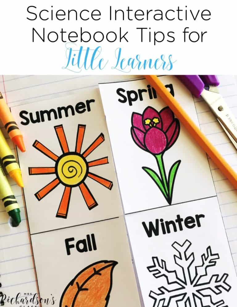 Interactive science notebook tips for kindergarten and first grade that are genius! I love the elastic idea she shared!