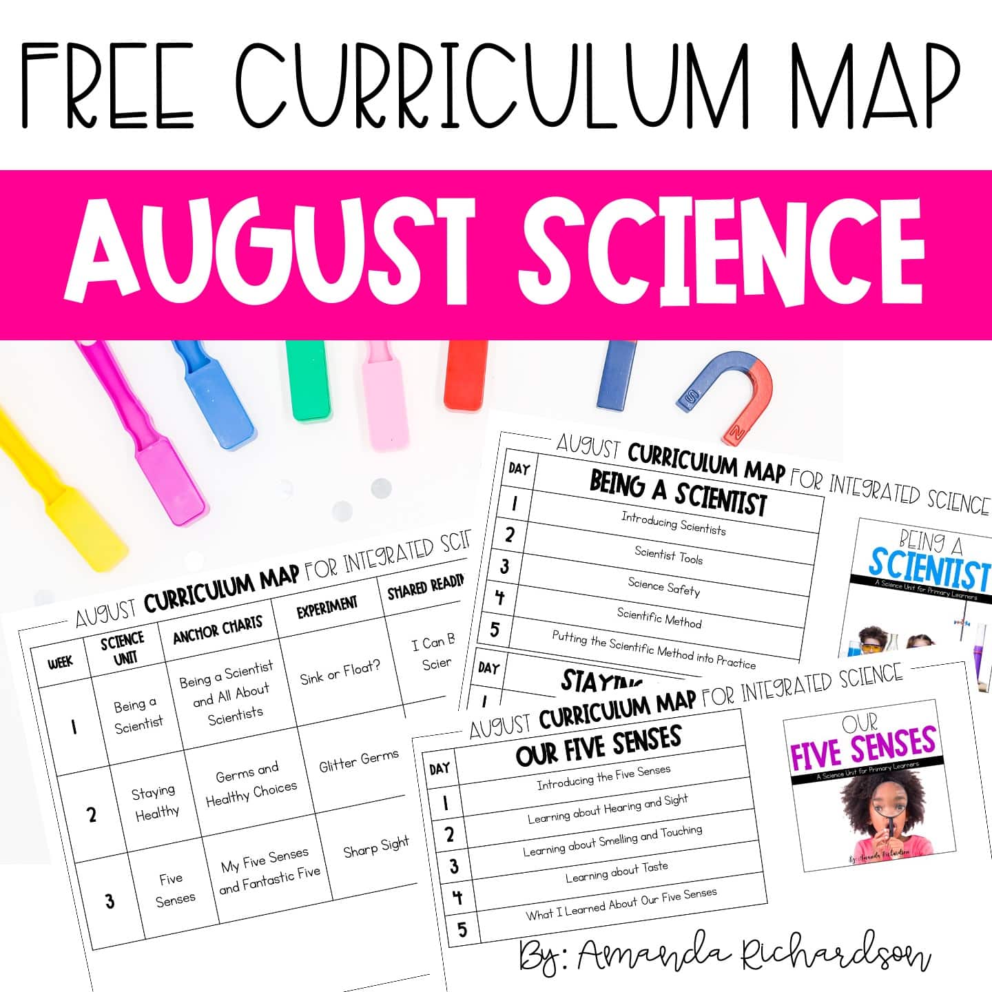 If planning for science is on the back burner, know that it doesn't have to be! You can grab this FREE curriculum map for August and it has all the details you need to be set for science, close reading, shared reading, and phonics!