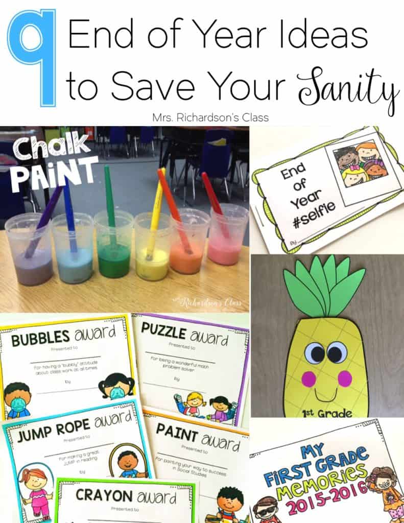 The end of the year doesn't have to be crazy! Check out these 9 ideas that will help save your sanity and that your students are sure to enjoy, too! The first one was always a classroom favorite and the end of year gift is a breeze!
