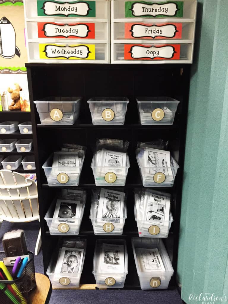 Teacher guided reading storage that is simple! 
