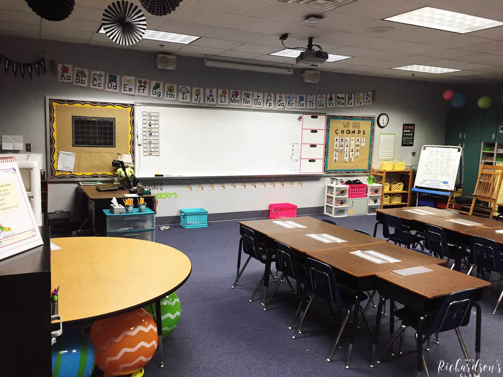 Chalkboard Burlap And Bright Classroom Decor Mrs