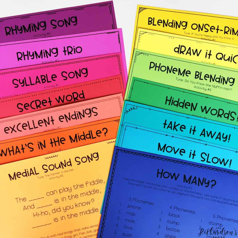 These phonemic awareness activities are great for interventions and easily keep your students engaged!