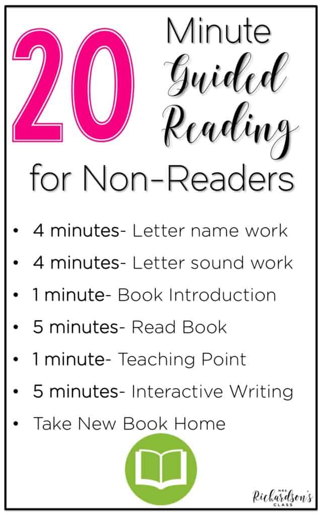 Guided reading with non-readers or guided reading with kindergarten is simple with this lesson structure! 