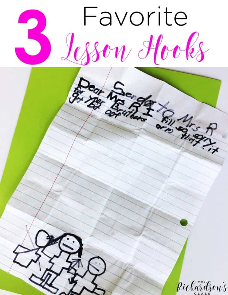 Hooks for lessons are important! Be creative with them and check out these 3 simple, free, lesson hooks!