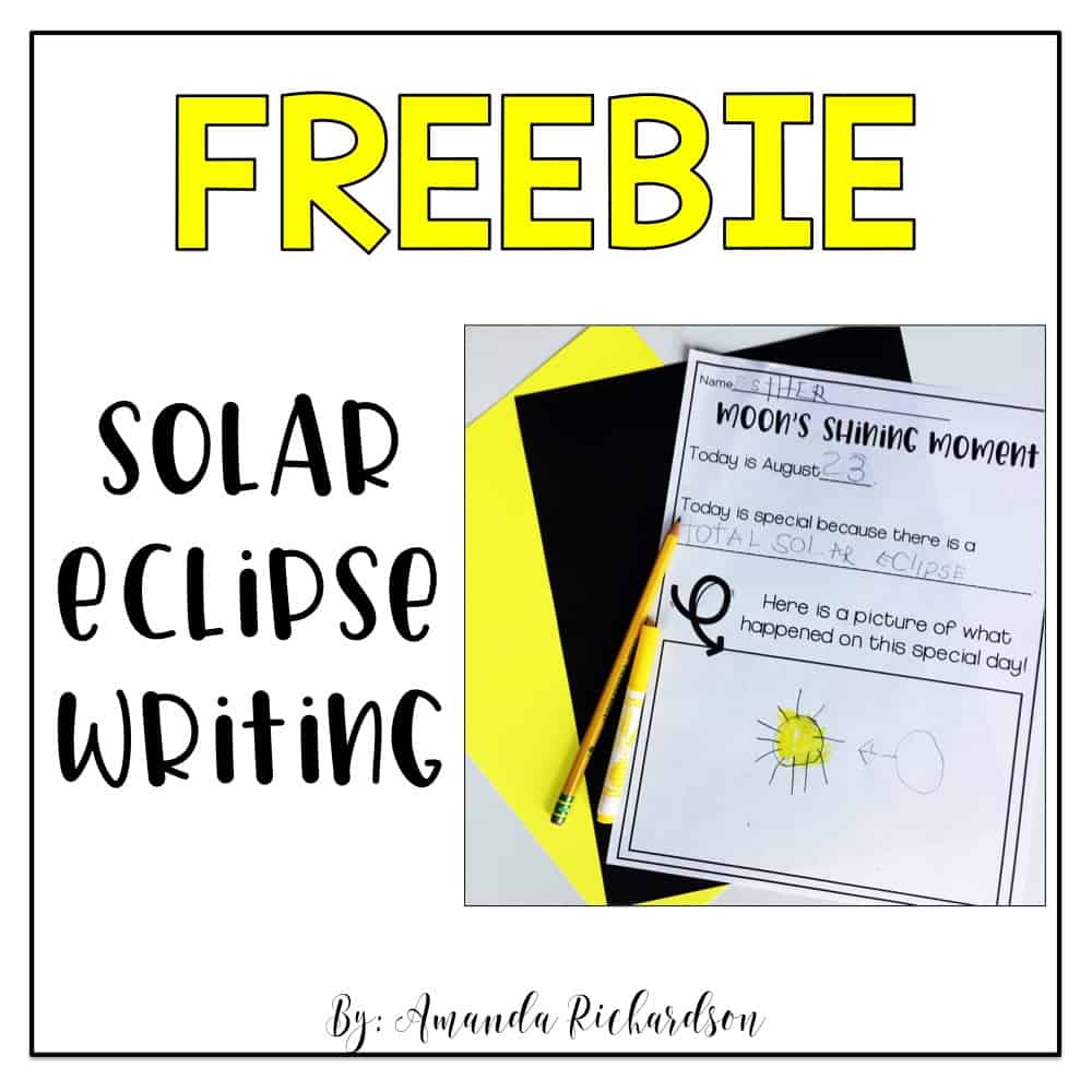 Grab this FREE solar eclipse writing activity to engage your little learners after a discussion or demonstration!