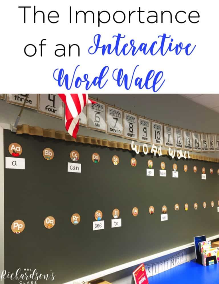 Using an interactive word wall is crucial as you build literacy skills. Find out how to use a word wall, why you need a word wall, and the importance of it being interactive in this blog post for kindergarten and first grade!
