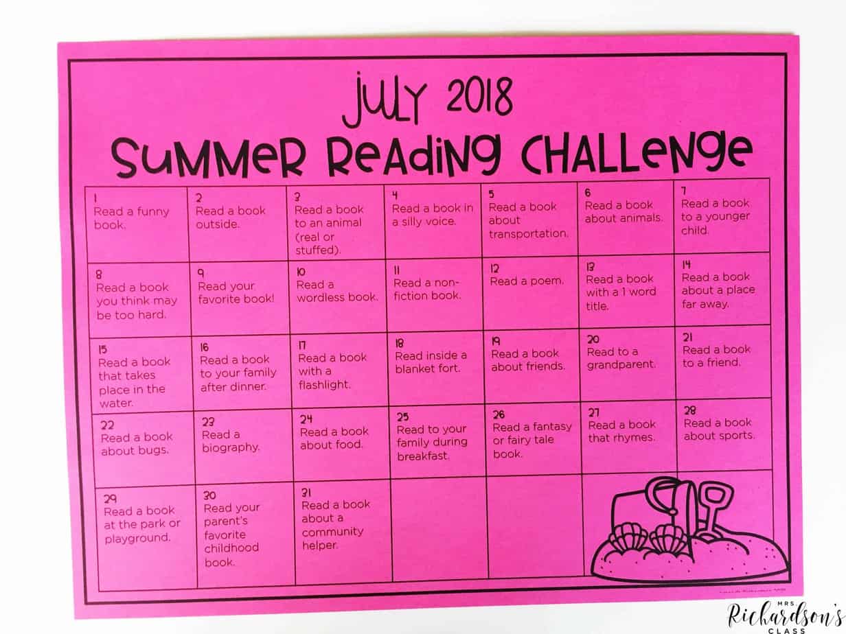 Use this FREE summer reading challenge to keep your students reading throughout the summer! It's the perfect thing to add to yoru summer bucket challenge for your kindergarten and first grade readers!