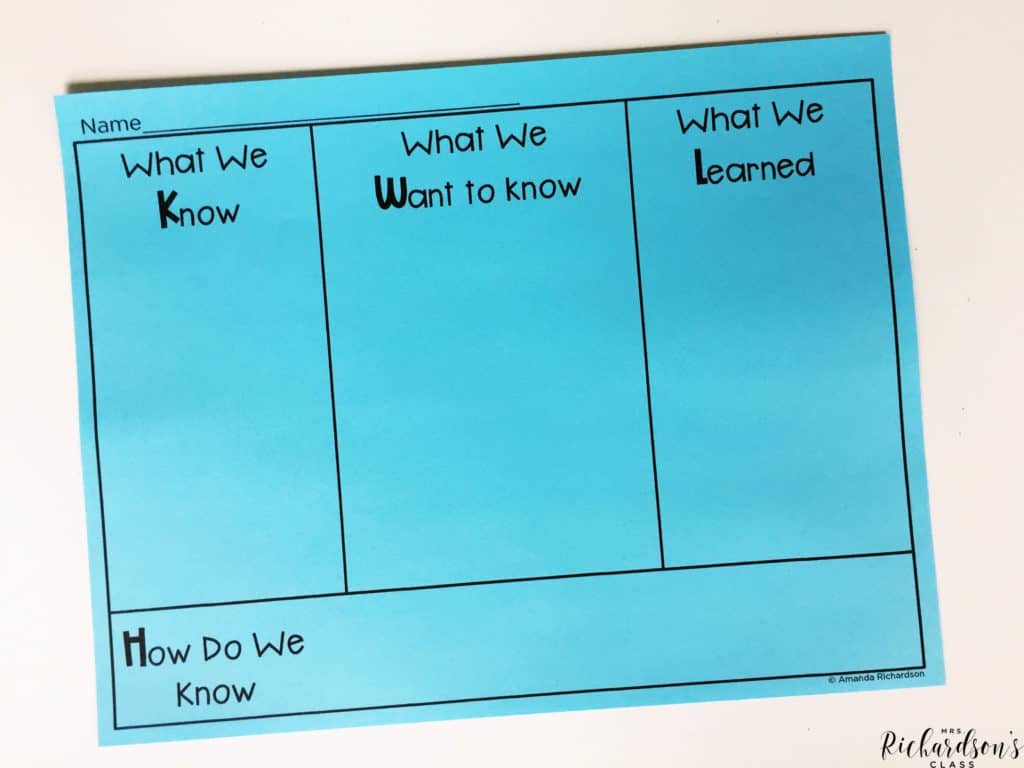 Grab these FREE KWL charts to use as you and your students record their learning.