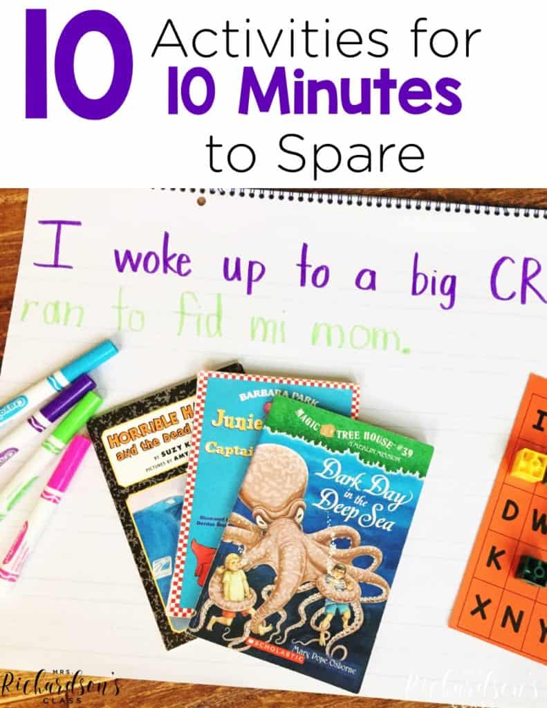 Often times teachers have a few minutes to spare here or there! Here are 10 meaningful activities you can do to fill a spare 10 minutes of time!
