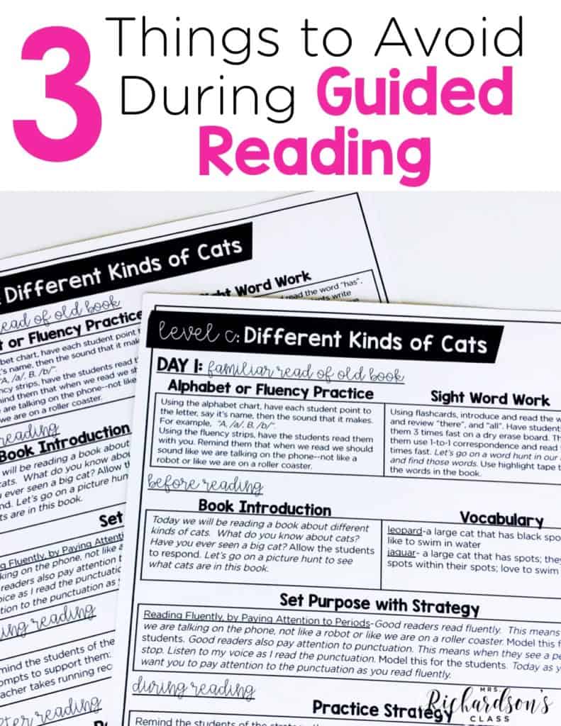 3 Things to Avoid During Guided Reading