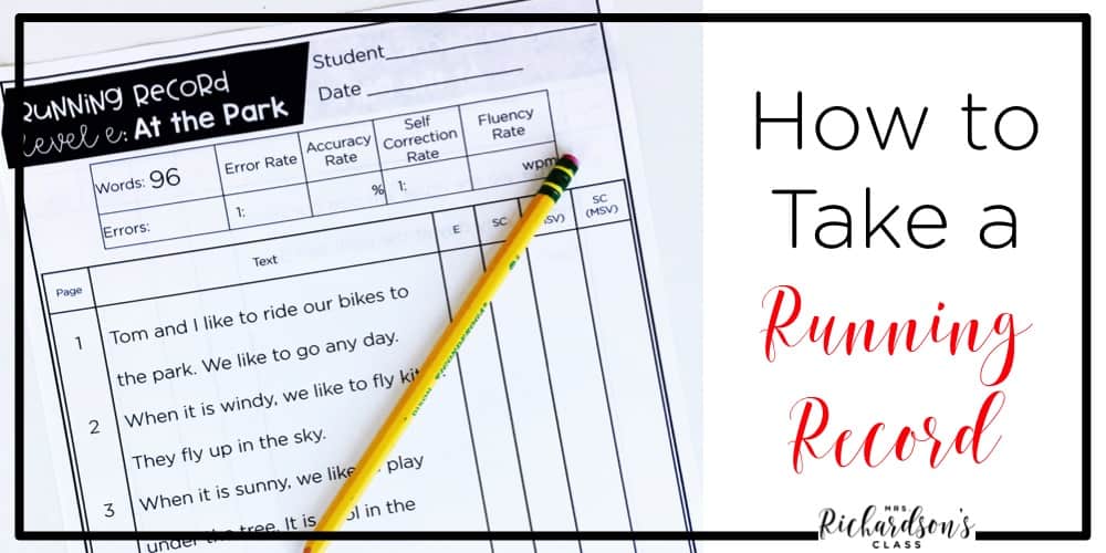 Are you ready to tackle running records in your guided reading groups? Learn the ins and outs of taking a running record in this helpful blog post. #runningrecords #guidedreading