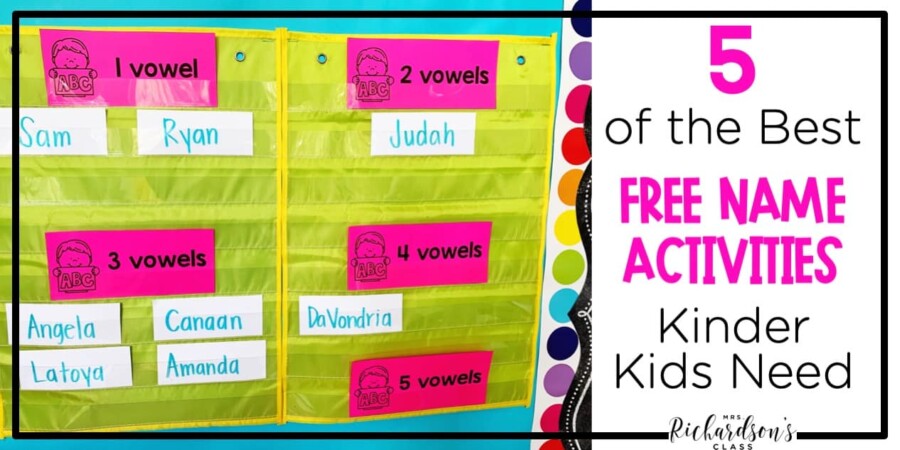 Student Name Activity Task 5 of the Best FREE Name Activities Kinder Kids Need