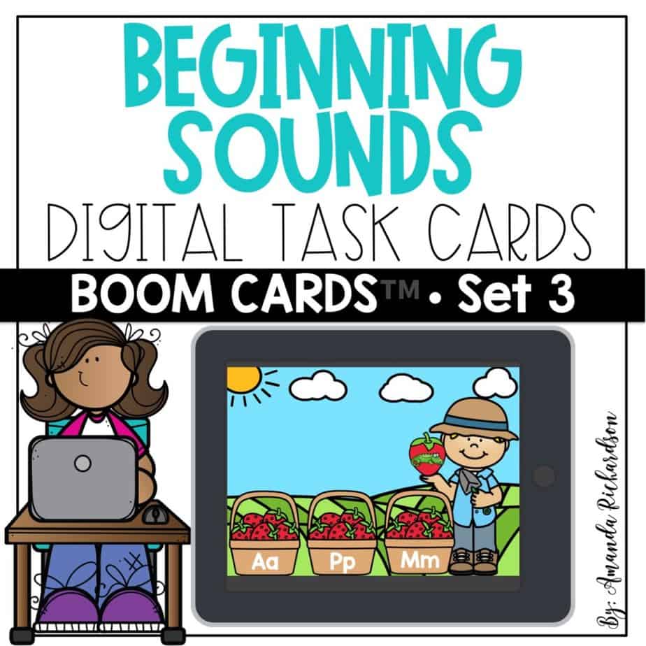 This free set of Boom Learning cards can help you introduce or review beginning sounds with students. They will practice matching a picture to the initial sound and get immediate feedback.