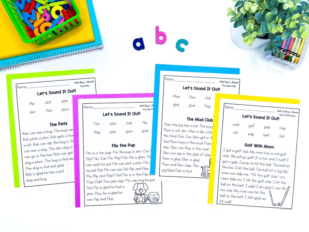 decodable passages great for activities for blends