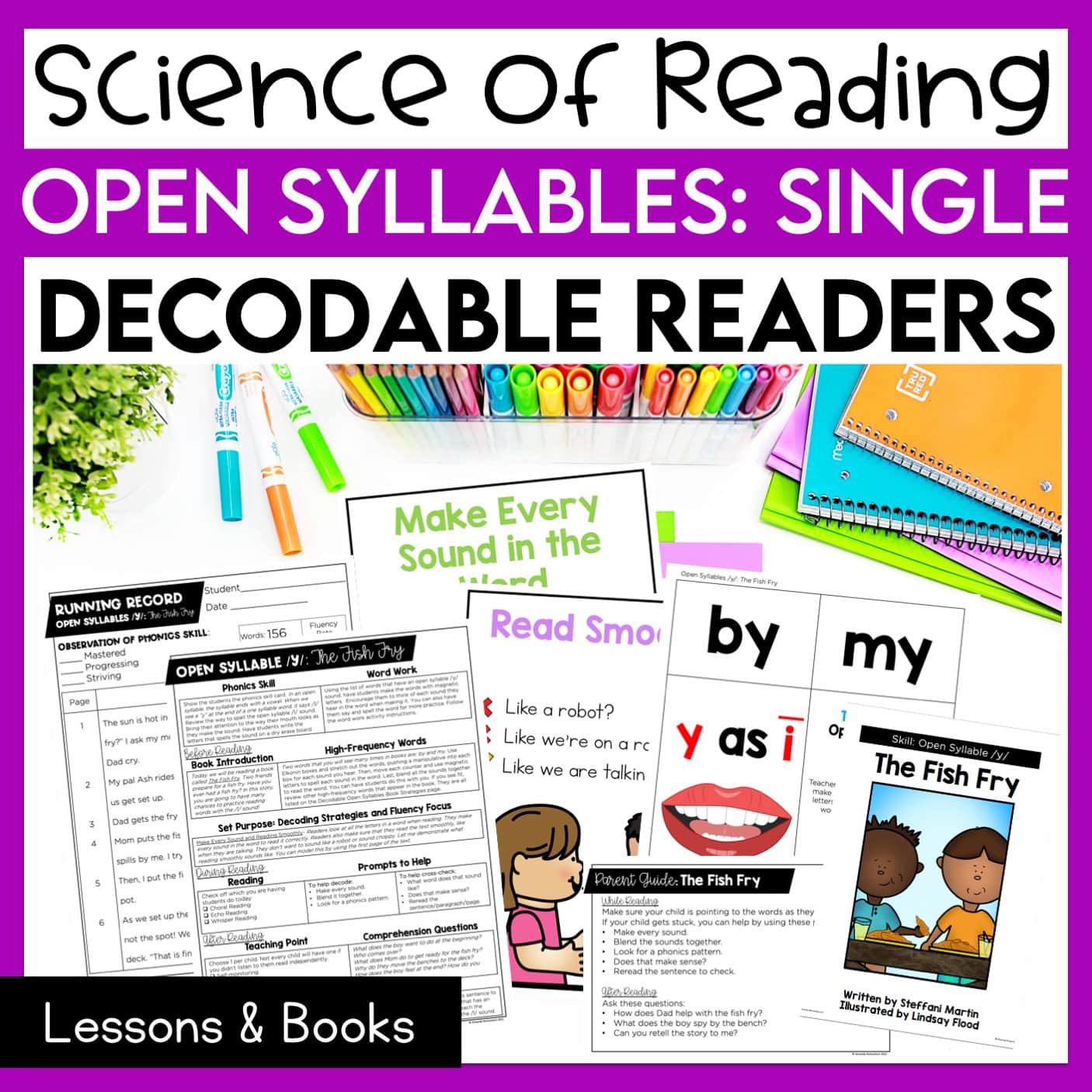 Decodable Readers Multisyllables Open Syllables Books and Lesson