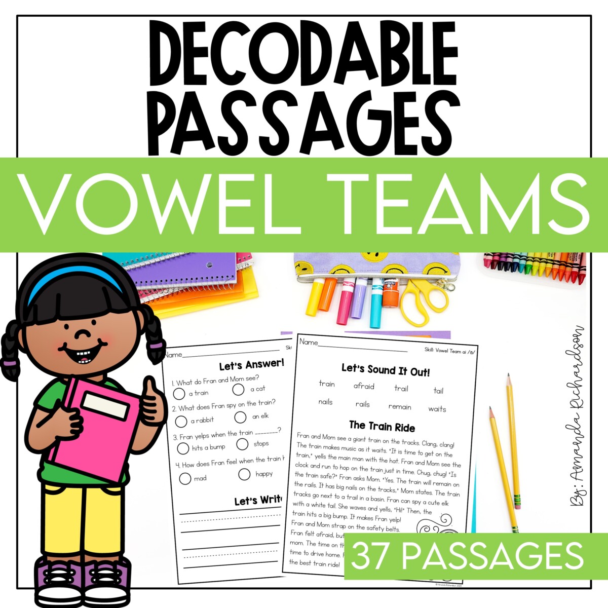 Vowel Team Decodable Passages with Comprehension, Vowel Team Reading Passages