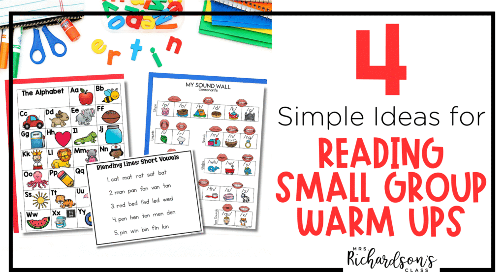 4 ideas of reading small group warm ups, plus a free download in this blog post
