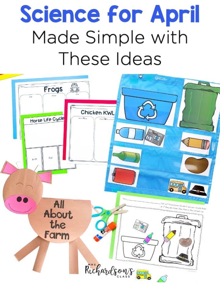 Be set for science for April with your first grade class! This unit has life cycle activities, farm activities, earth day activities, and rainforest activities. From science experiments for first grade to close reading for first grade, you are sure to be set!