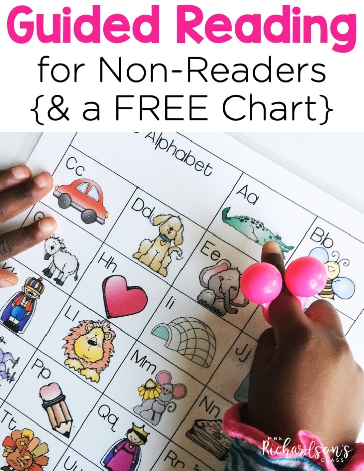 Guided reading with kindergarten students, especially who are non-readers, can be a challenge. This teacher breaks down a guided reading lesson for non-readers and shows you what your time at your guided reading table should look like!