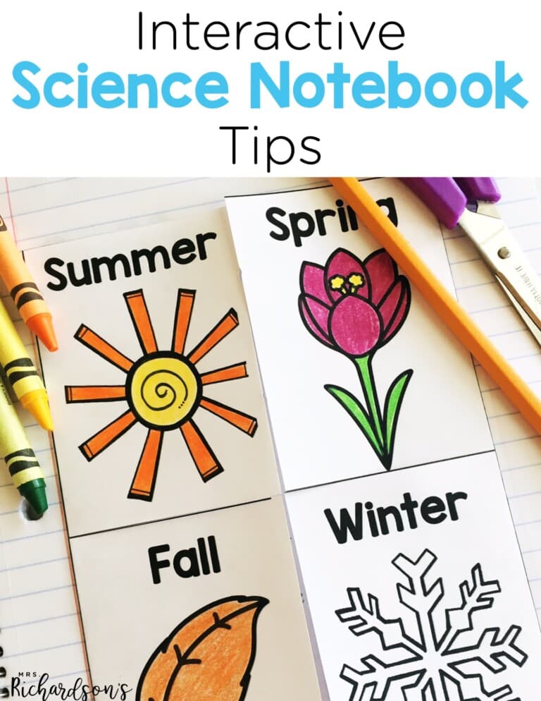 Interactive science notebook tips for kindergarten and first grade that are genius! I love the elastic idea she shared!