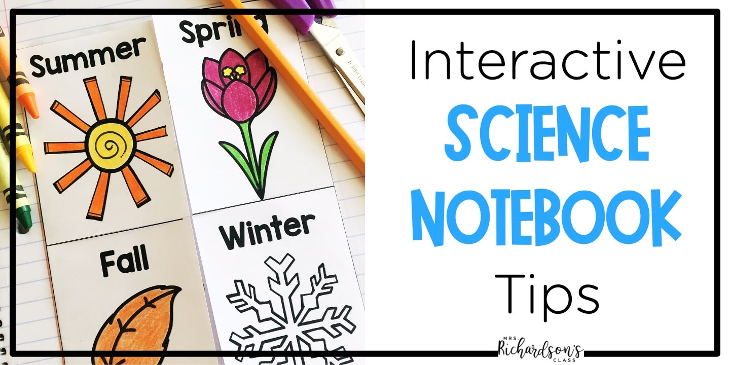 Interactive science notebook tips for kindergarten and first grade that are genius! I love the elastic idea she shared!