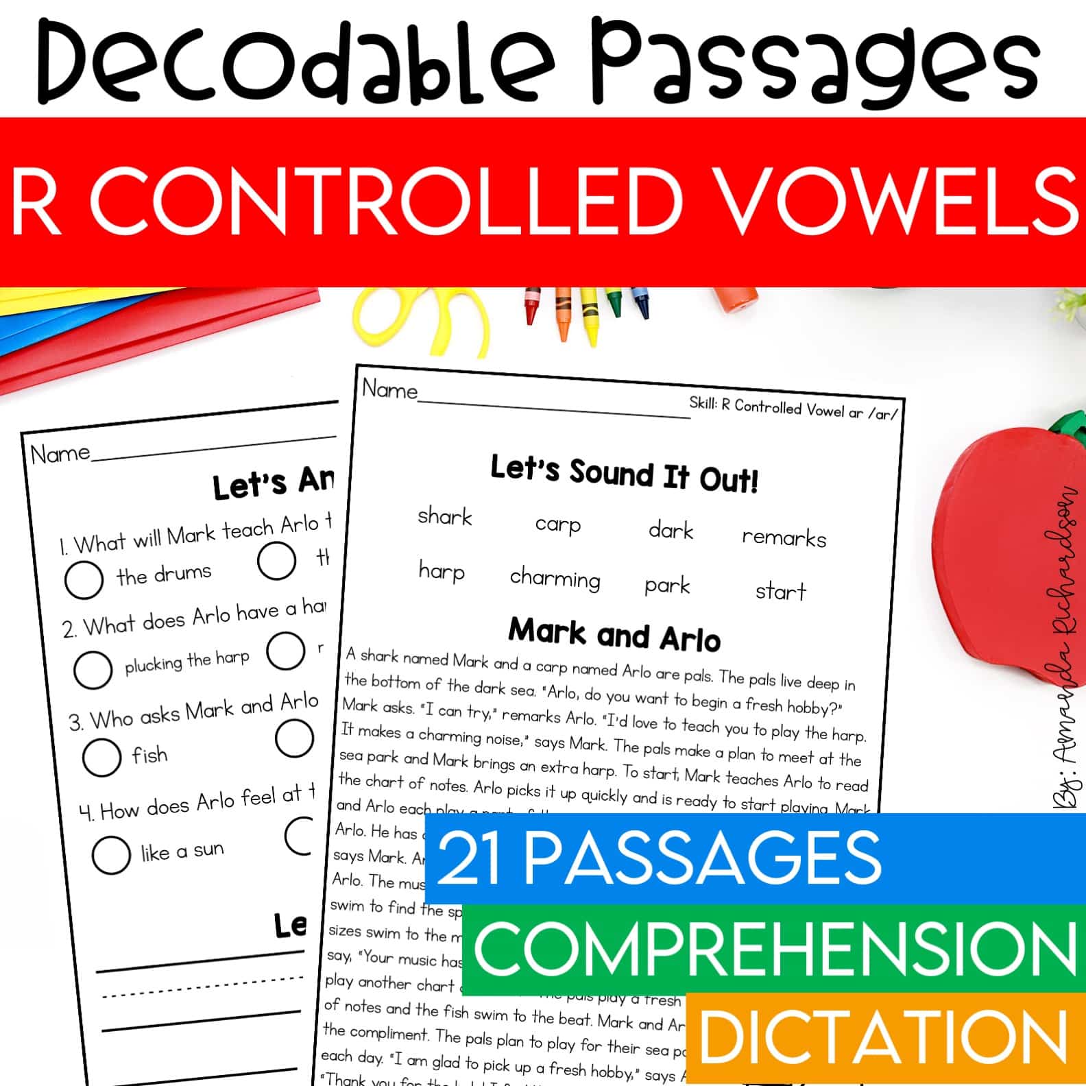 R Controlled Vowels Decodable Passages Reading Passages with Comprehension